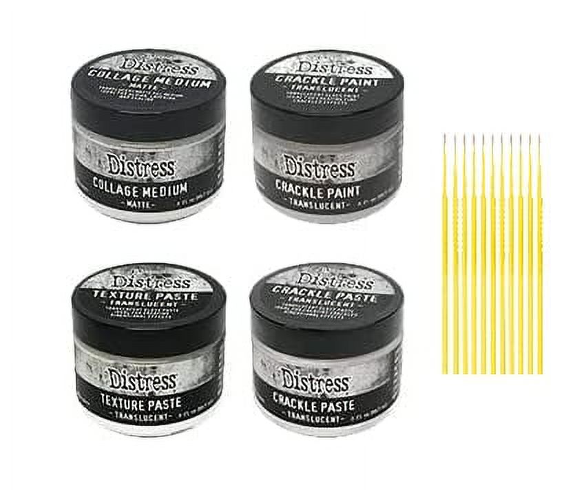 Distress Paint & Paste Medium Bundle - Translucent Crackle Paint, Crackle Paste, Texture Paste & Matte Collage Medium